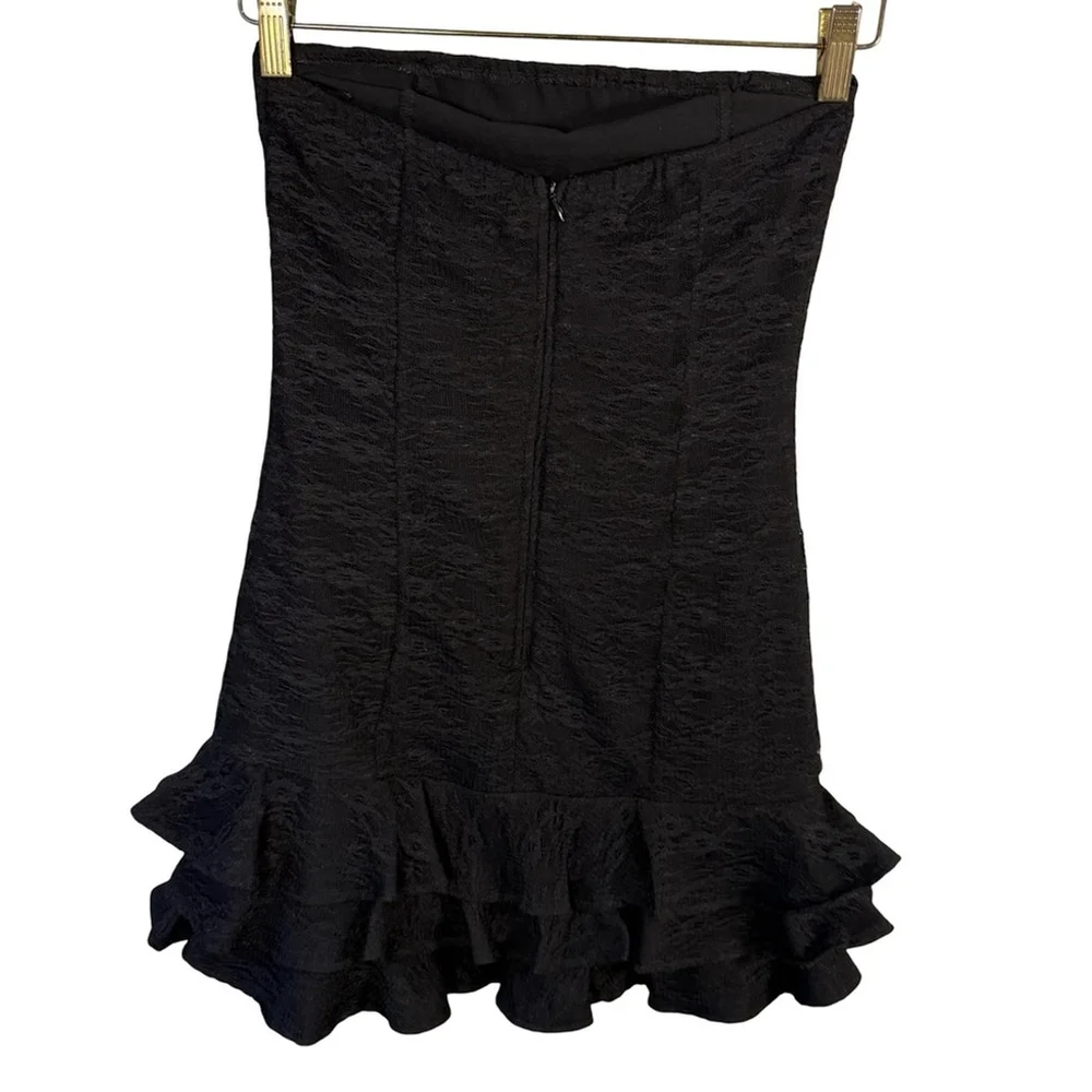 Urban Behavior Black Lace Strapless Micro Mini Dress Size M Y2K Clubwear